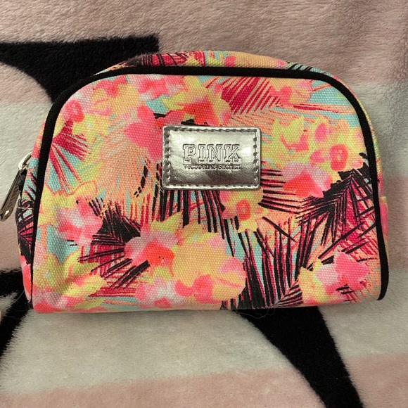 PINK Victoria's Secret Handbags - VS Pink Tropical Mini Makeup Bag Cosmetic Case